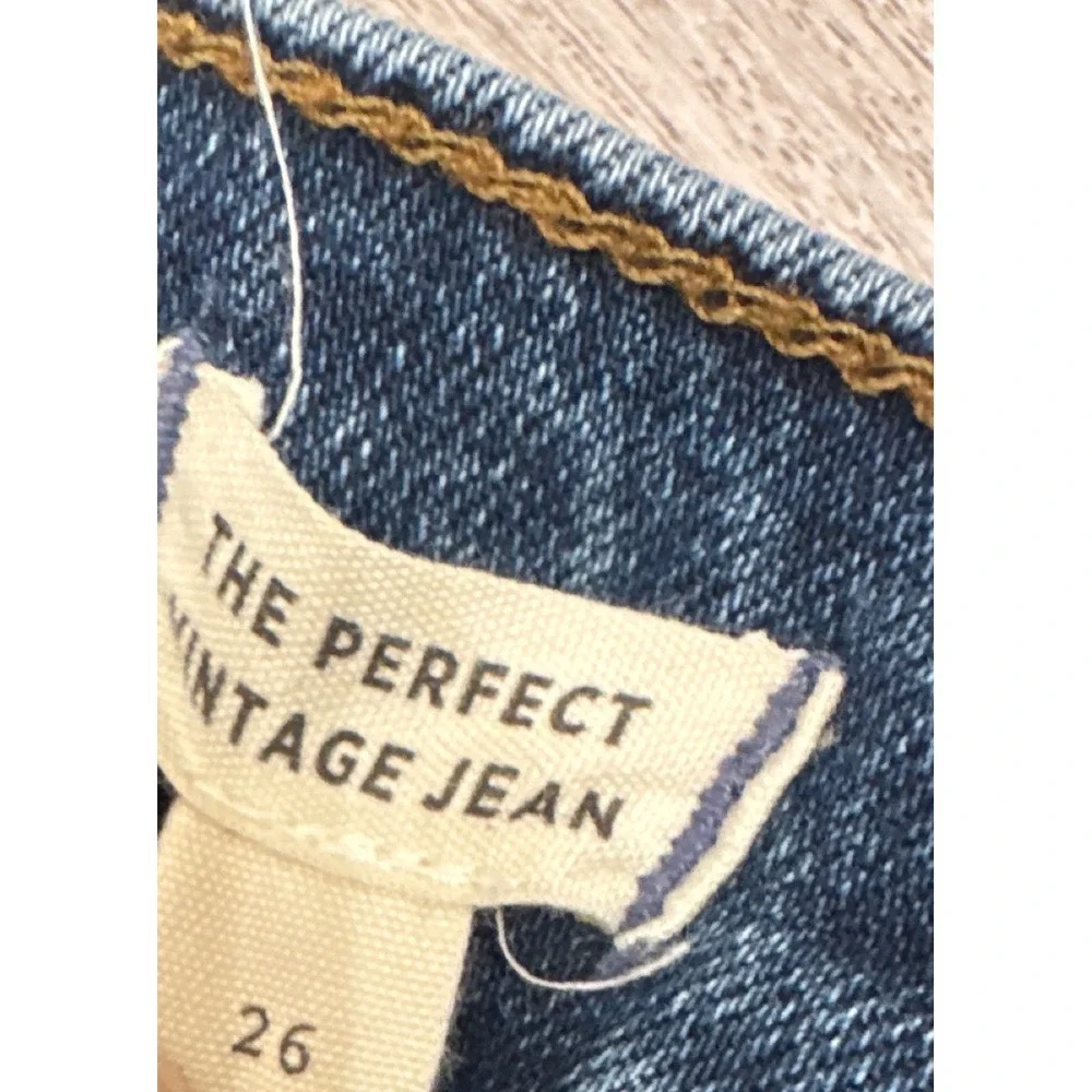Madewell The Perfect Vintage Jean High Rise Straight Leg Dark Wash Blue Size 26